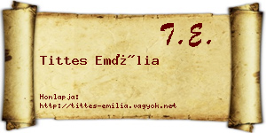 Tittes Emília névjegykártya